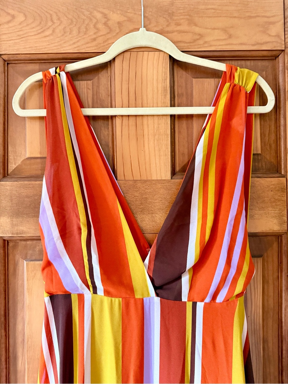 Forever 21 Orange, Yellow & Pink Striped Maxi Dress - Picture 2 of 4